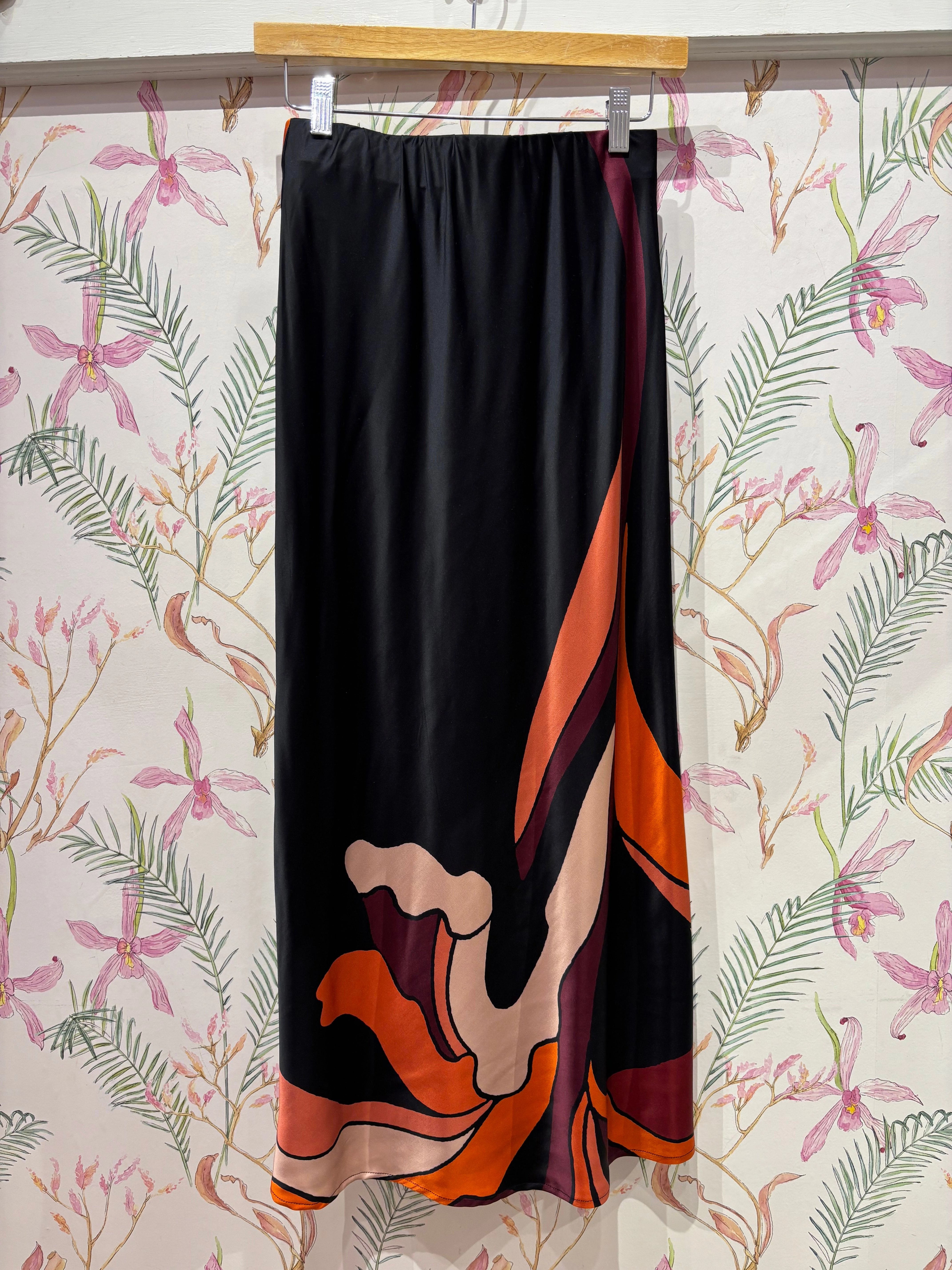 Bria Skirt in African Paradise Foil Print Modern Cut
