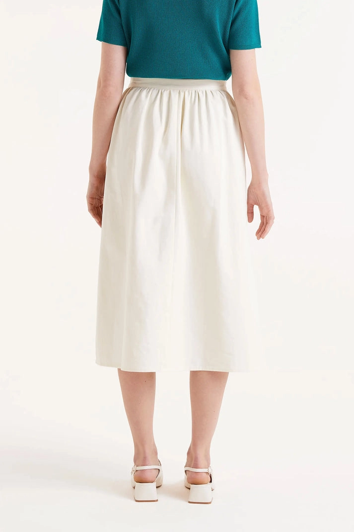 Cotton Midi Skirt in Jungle Print Water Repellent Finish