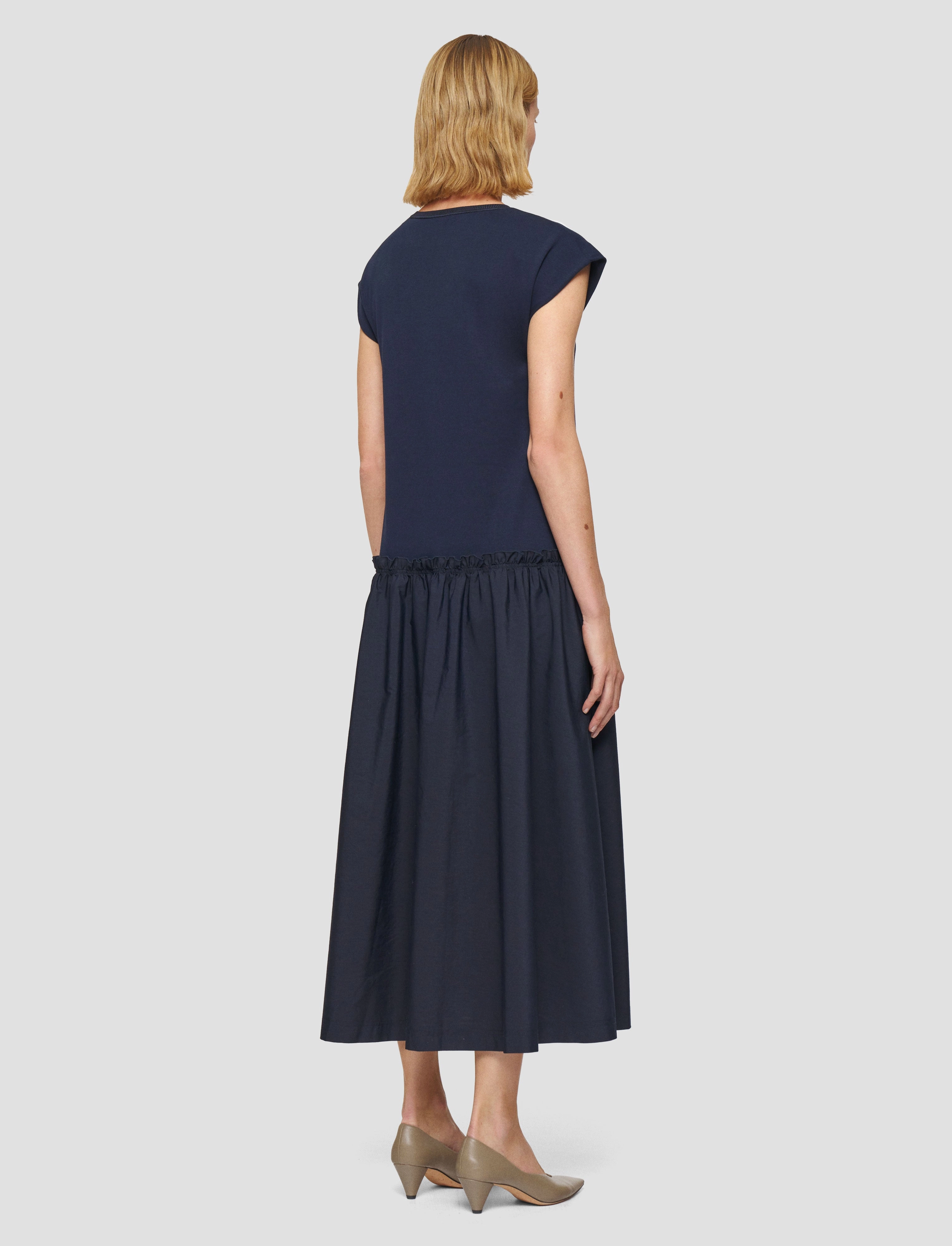 All-day Comfort Cotton Poplin Jersey Dress