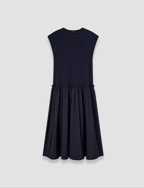 Button Chic Cotton Poplin Jersey Dress