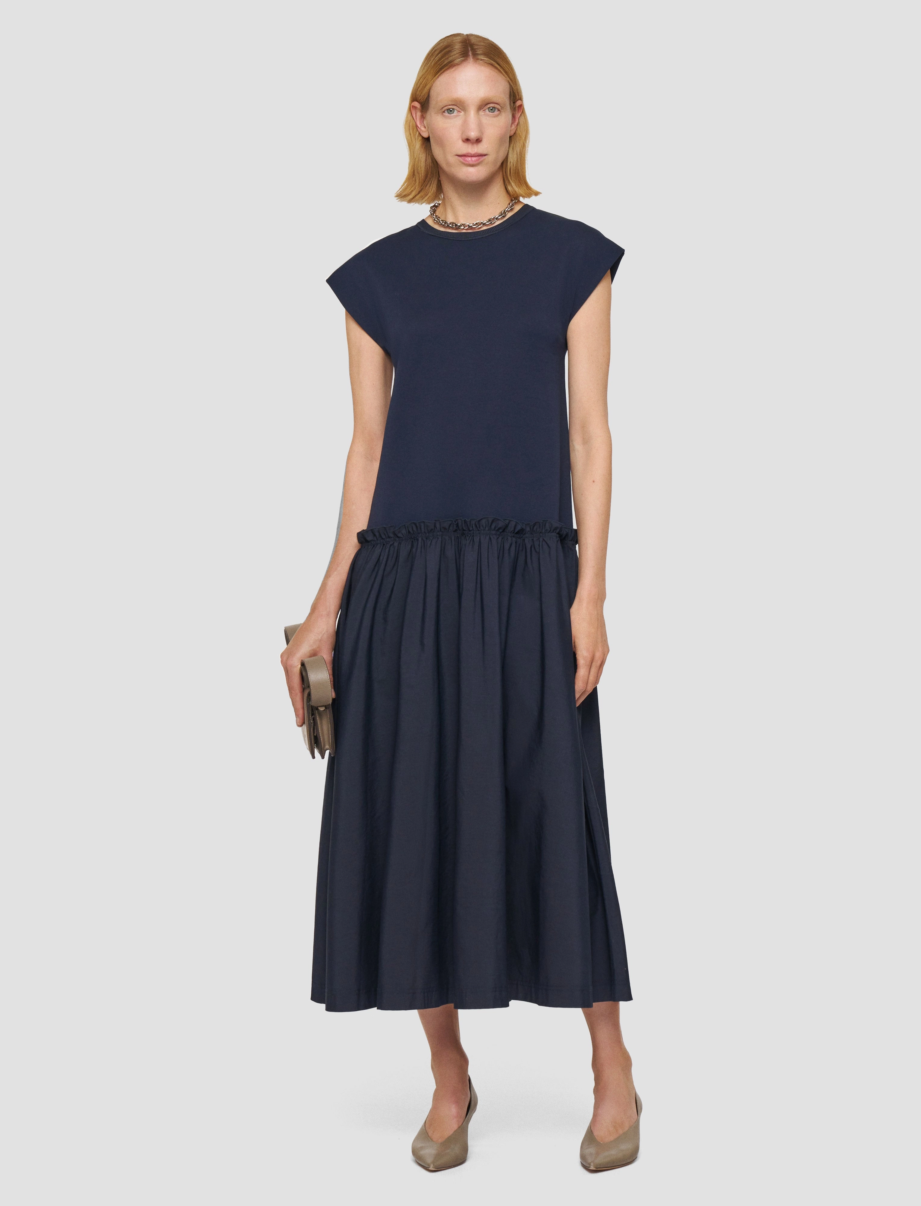 Cotton Poplin Jersey Dress windproof