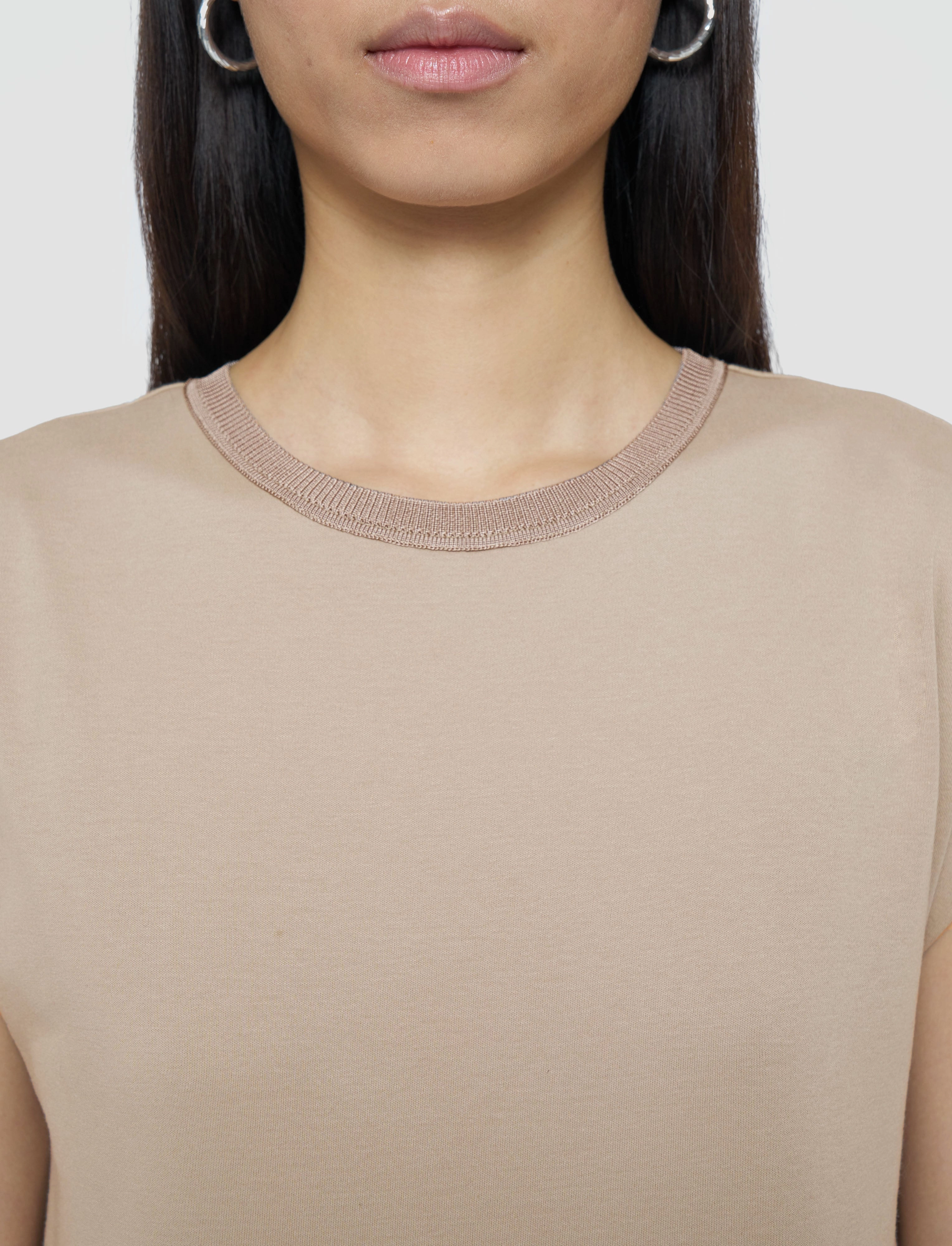 Cotton Poplin Jersey Dress Essential Style Natural Form