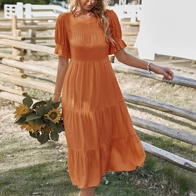 All-Purpose Comfort Subtle Detail COTTON SWING DRESS_CWDSD3407