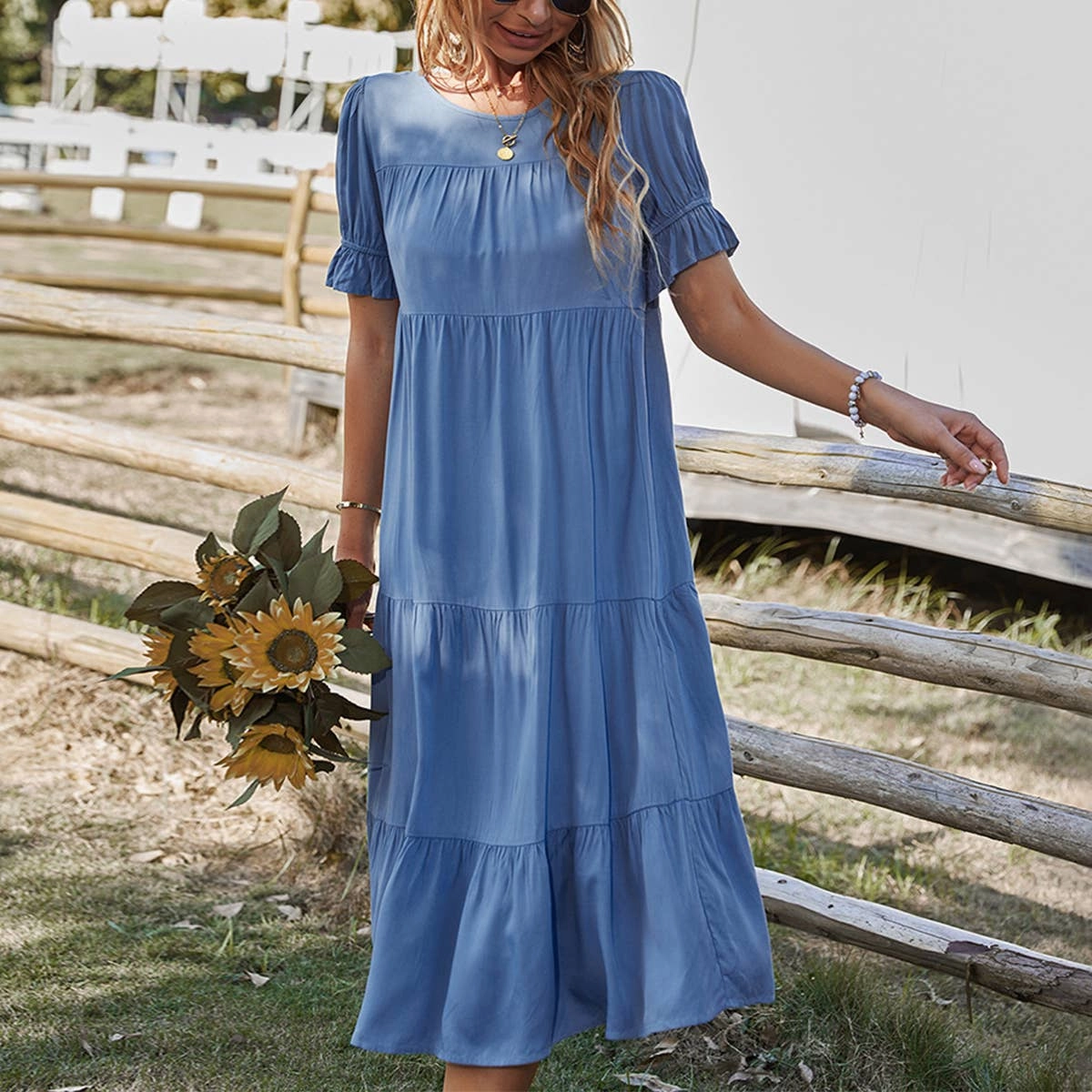 COTTON SWING DRESS_CWDSD3407 Functional Fit