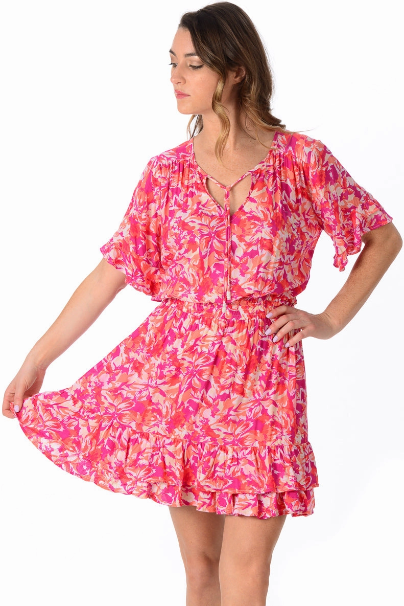 Courtney Dress / Fuchsia Floral Glam Touch