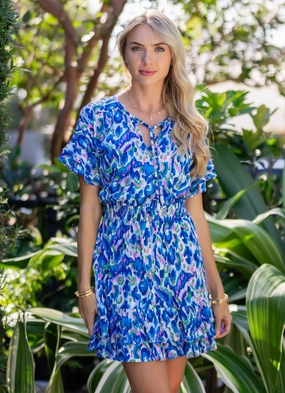 Satin Layers Quick Glam Courtney Dress / Pink-Cobalt