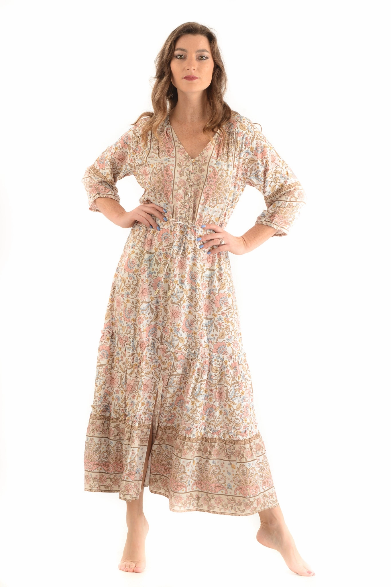 Versatile Wear Romantic-Detail Carrie Dress / Oatmeal