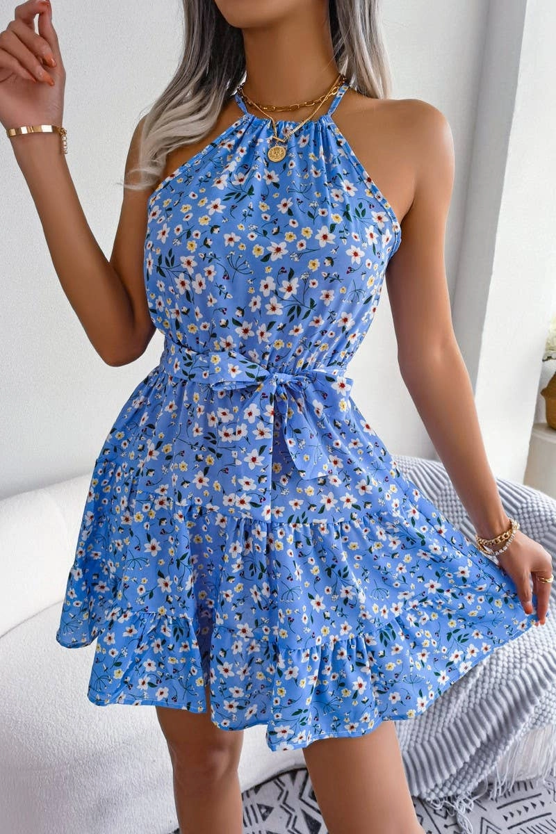 Chill Friendly CASUAL RUFFLED FLORAL DRESS_CWDSD2523