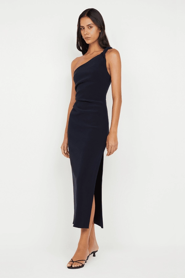 Street-Style Ariven Asym Midi Dress Black