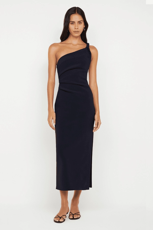 Coastal Chic Ariven Asym Midi Dress Black