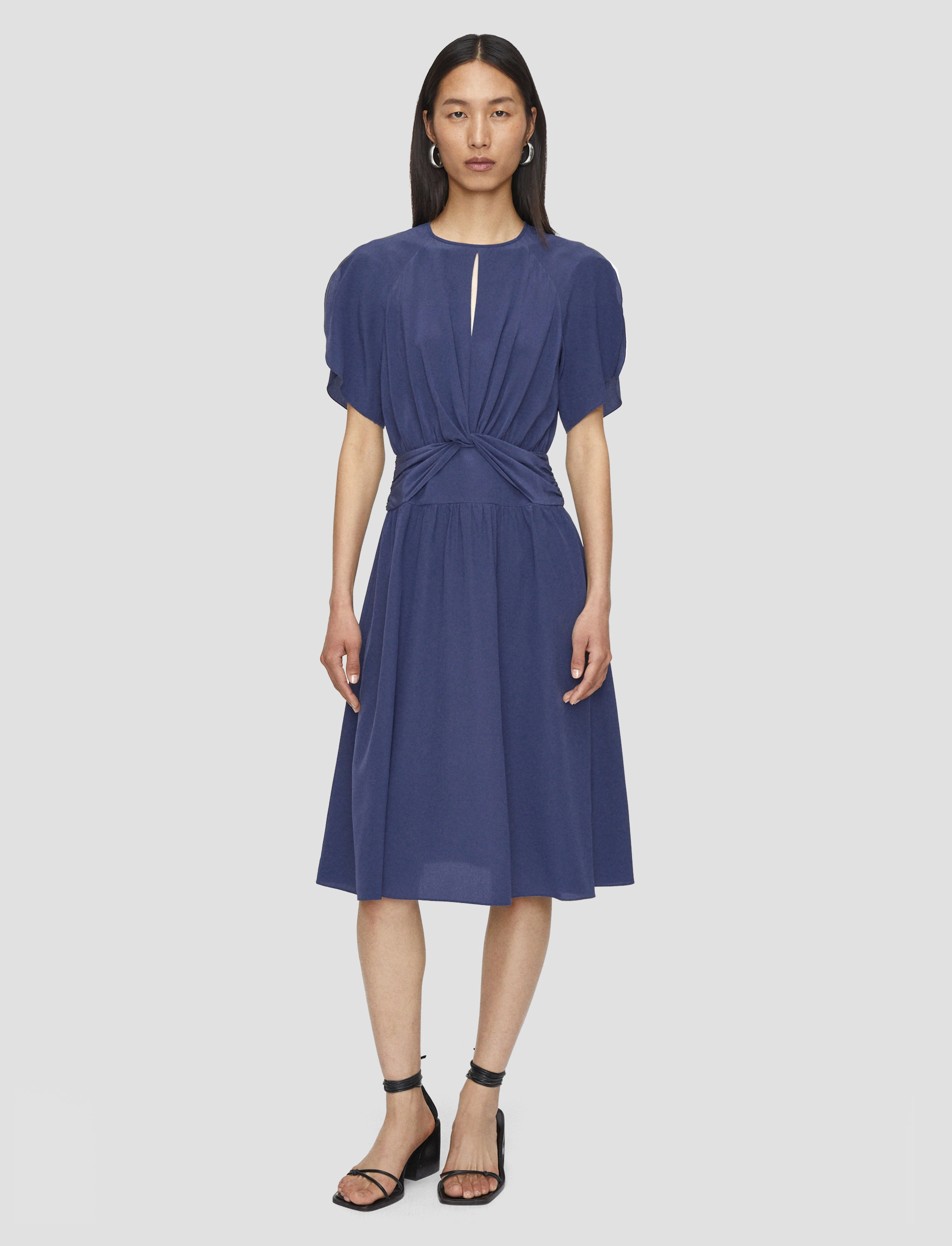 Lowri Crepe de Chine Knot Silk Dress Workwear Comfort