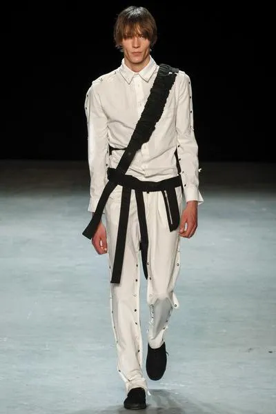 Craig Green Spring 2017 Backless White Dress Shirt with Laces