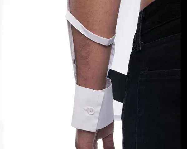 Craig Green Spring 2017 Backless White Dress Shirt with Laces