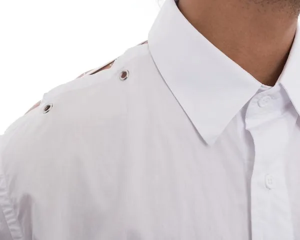 Craig Green Spring 2017 Backless White Dress Shirt with Laces