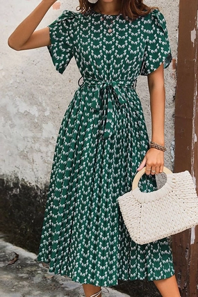 Everyday Look CREW NECK FLORAL PRINT DRESS_CWDSD2684