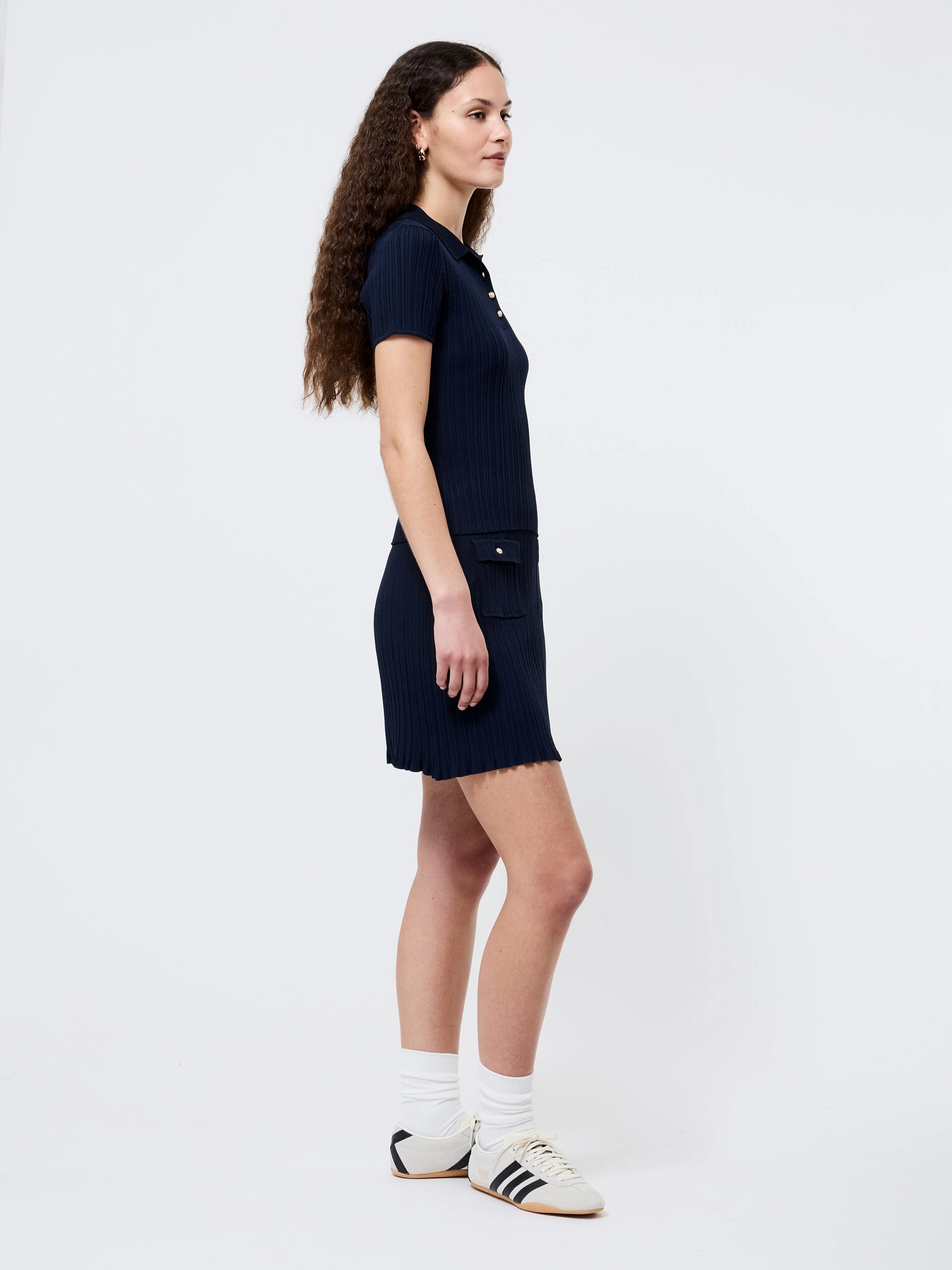 ArticulatedElbowShaping CRINKLE KNIT SLIM POLO