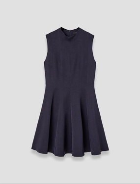Edita Viscose Crepe Mini Dress Pleated-Texture