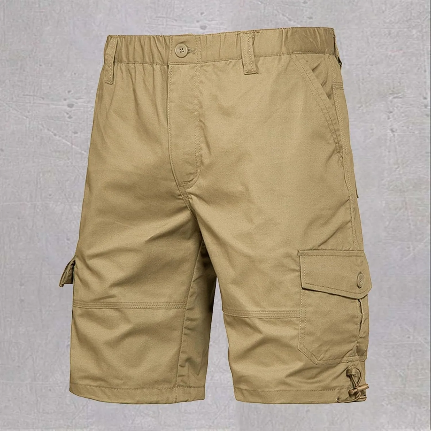 CRNTCEM Mens Outdoor Fishing Hiking Shorts Lightweight Outdoor Golf Work Shorts Expandable Waist Tactical Cargo Short Pants