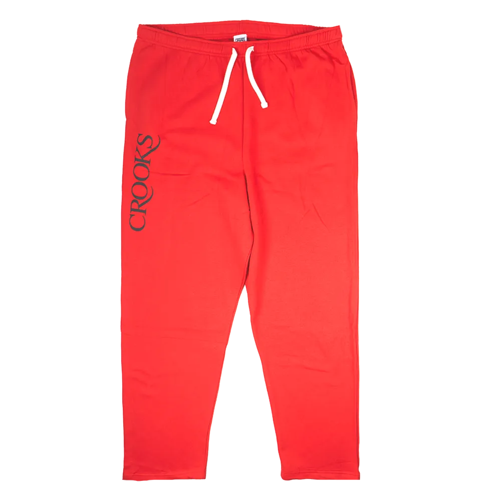 CROOKS & CASTLES FLEECE JOGGER PANTS RED - C090524