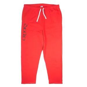 CROOKS & CASTLES FLEECE JOGGER PANTS RED - C090524