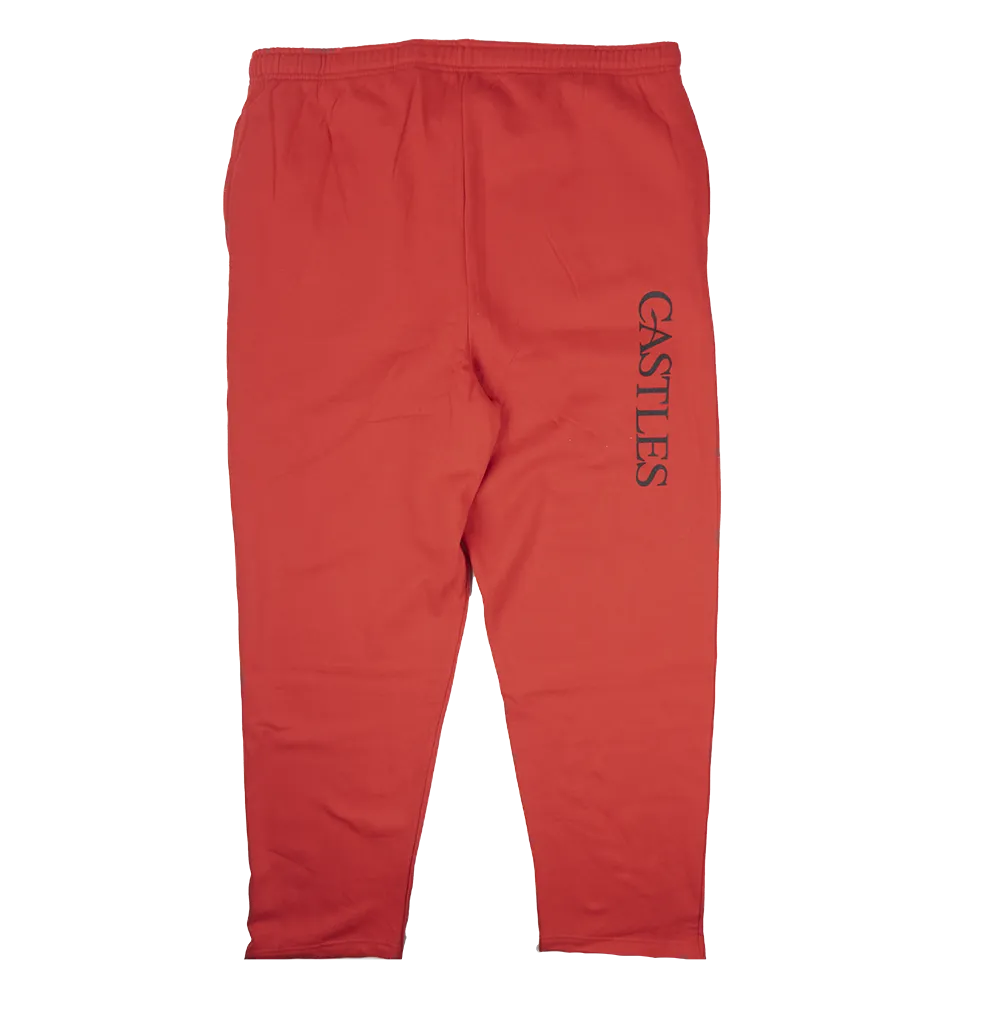 CROOKS & CASTLES FLEECE JOGGER PANTS RED - C090524