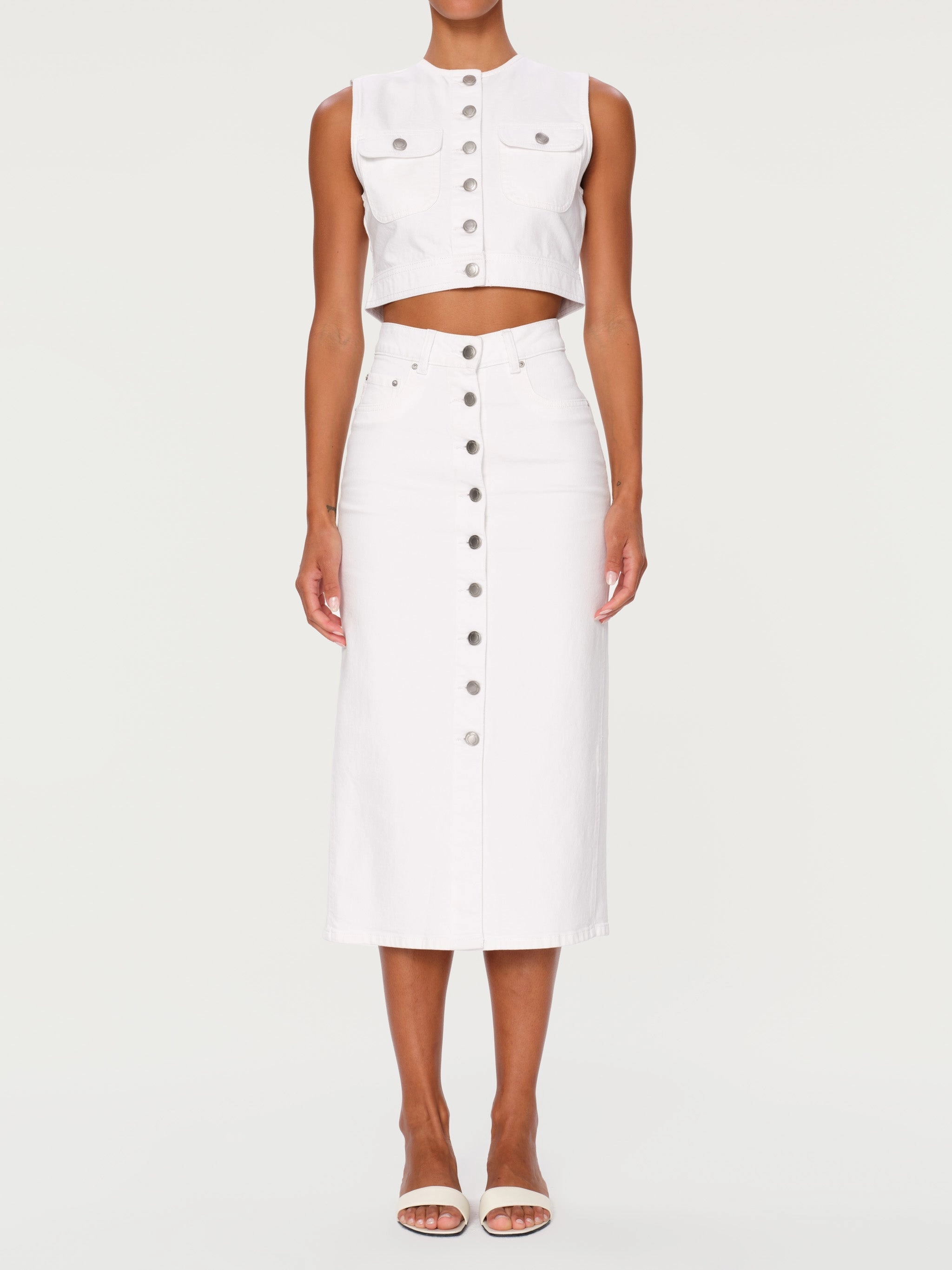 Stretch Knit Fabric CROPPED VEST