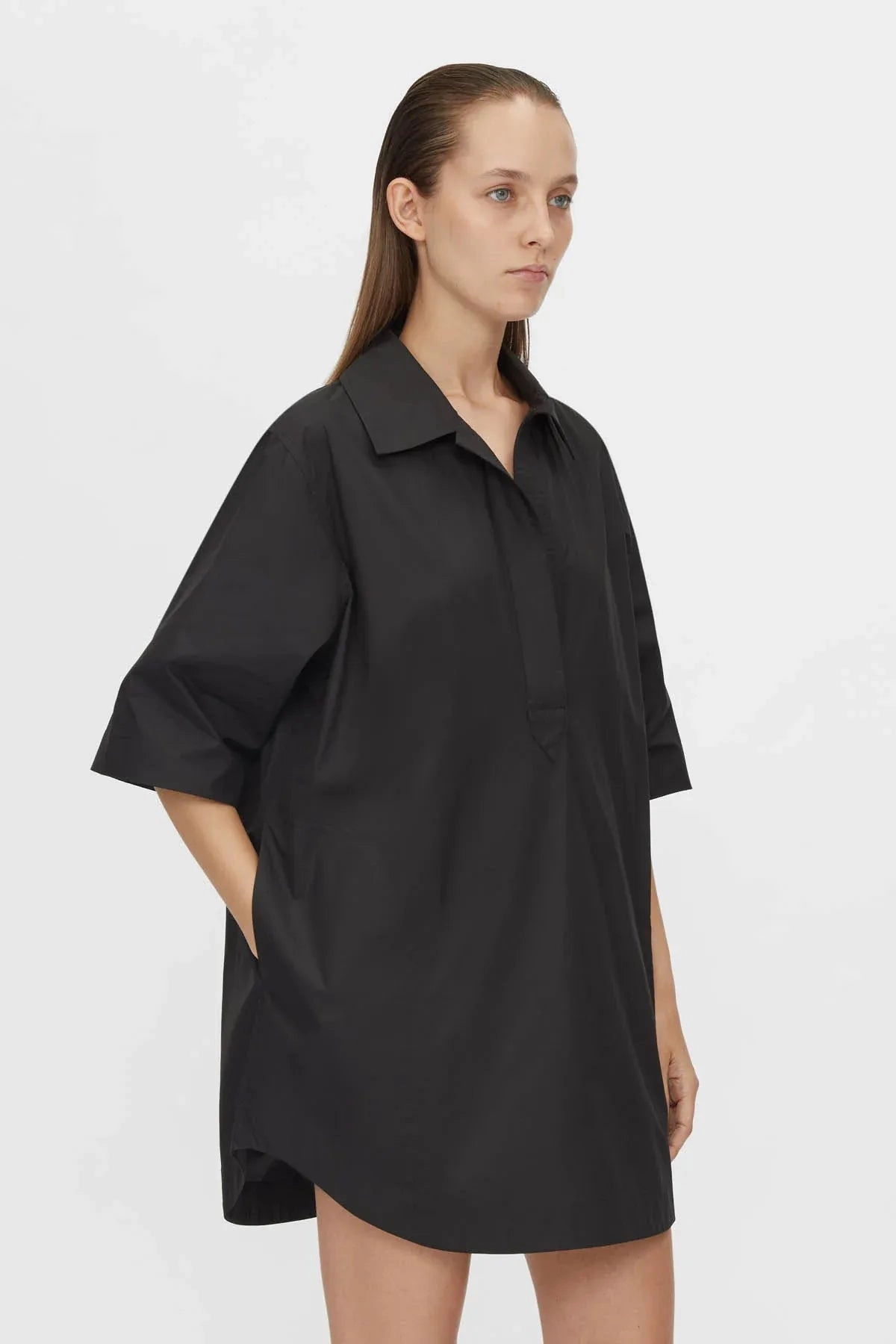 Cumulus Shirt Dress Black Sharp Design Elegant Tailoring