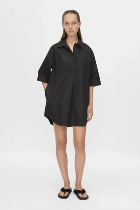 Edgy Twist Cumulus Shirt Dress Black