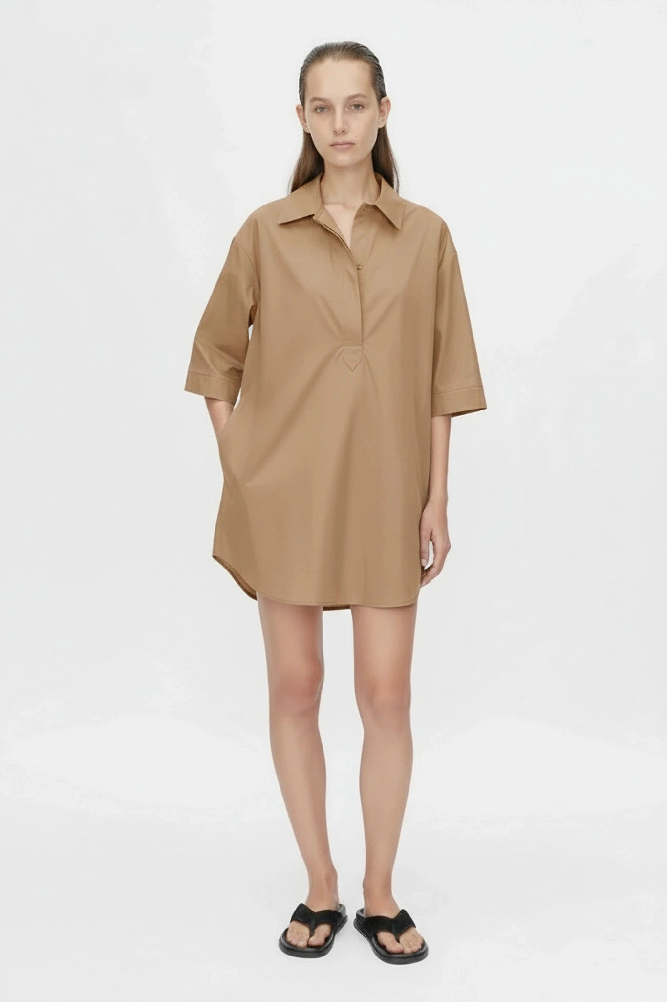 Cumulus Shirt Dress Taupe Balanced Fit Event Favorite