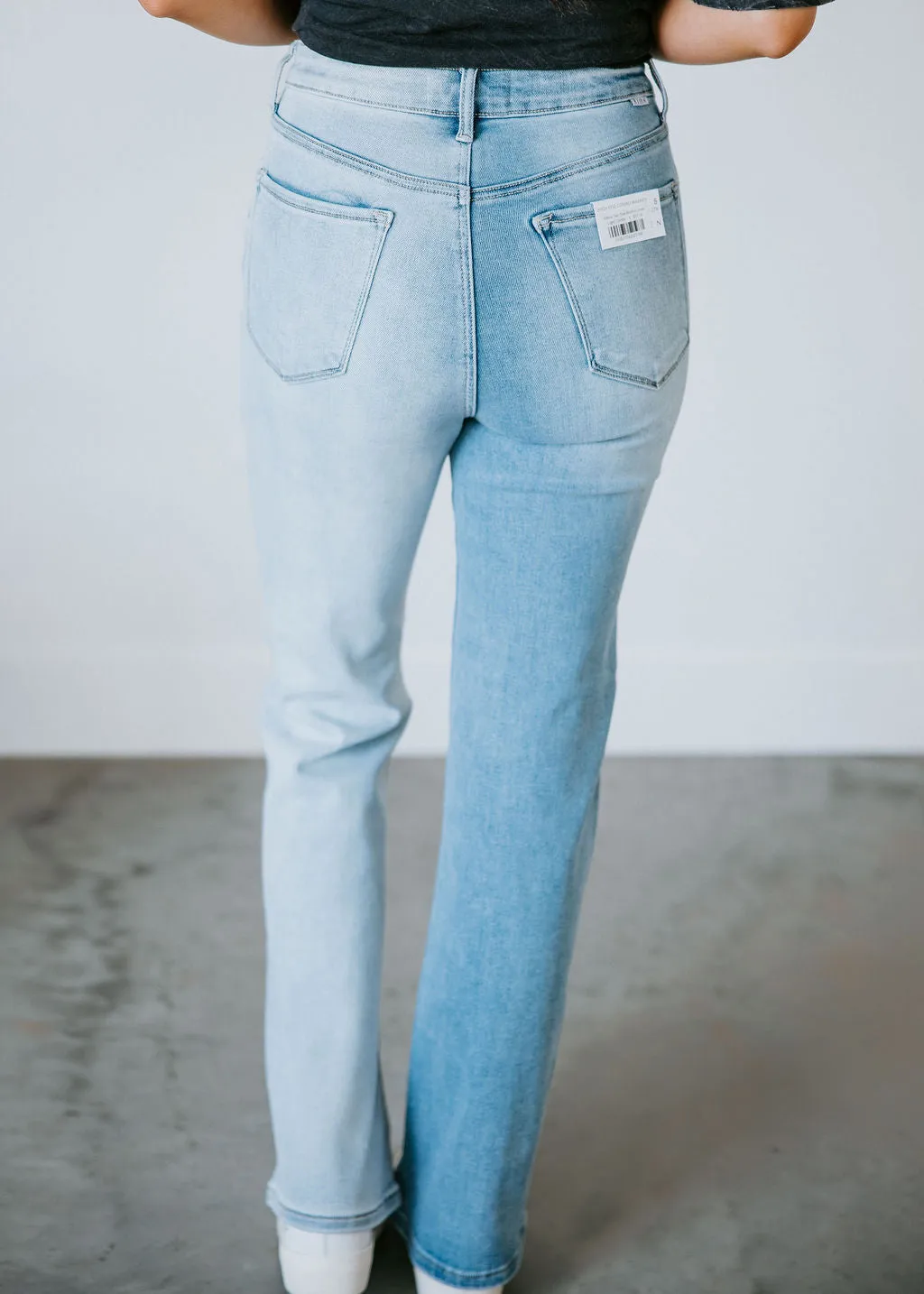 Curvy Sidney Two Tone Bootcut Jeans