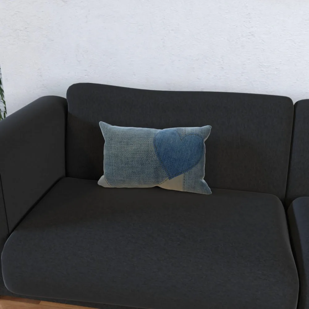 Cushion - Denim Heart