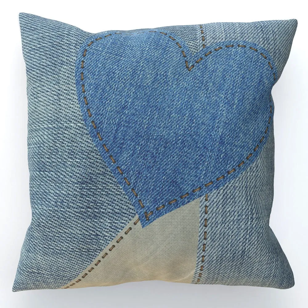 Cushion - Denim Heart