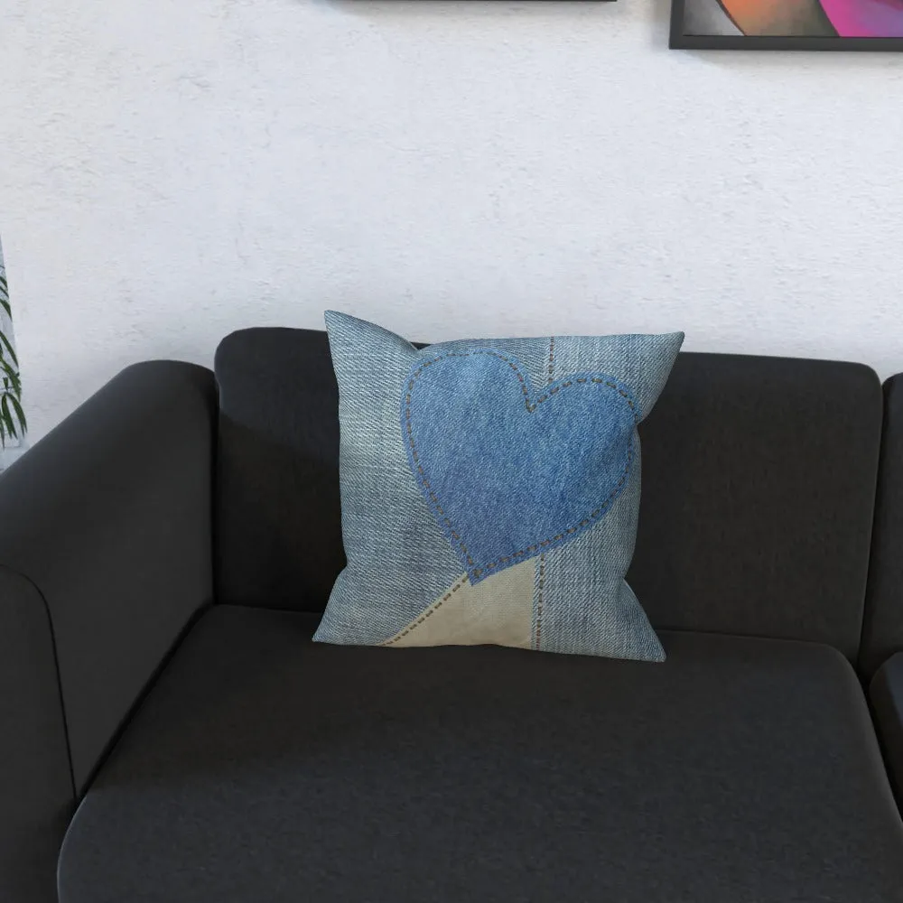 Cushion - Denim Heart