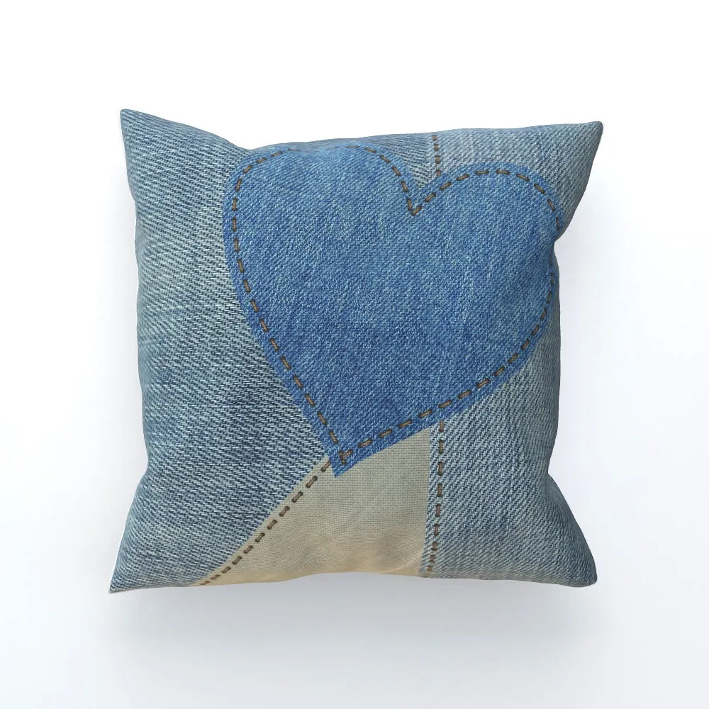 Cushion - Denim Heart