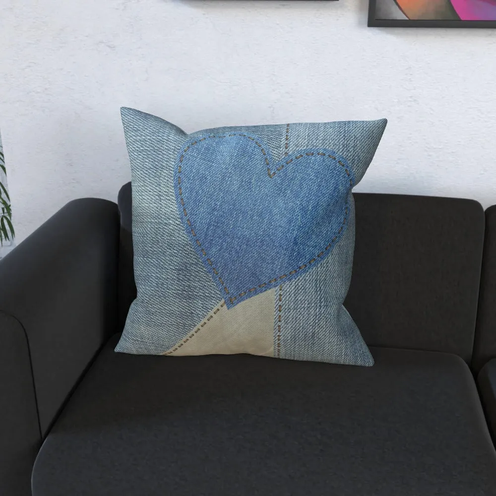 Cushion - Denim Heart