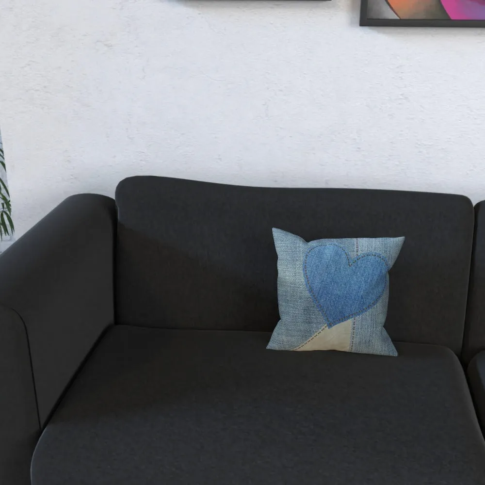 Cushion - Denim Heart