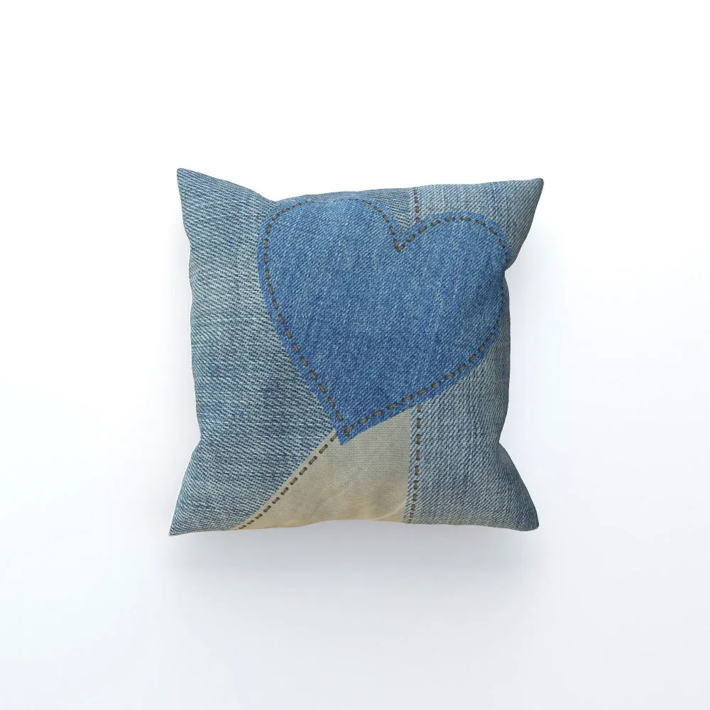 Cushion - Denim Heart
