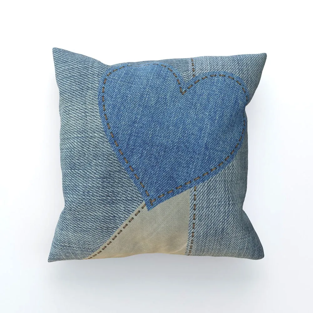 Cushion - Denim Heart