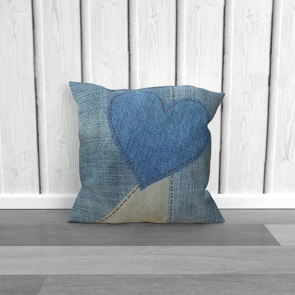 Cushion - Denim Heart