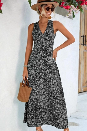 Soft Contour CUT OUT BACK DETAILED PATTERNED WOMEN DRESS