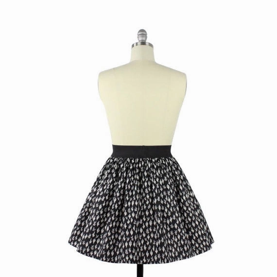 Cute Cacti A-line Pleated Skirt In Black Tiered Layers Photography Session