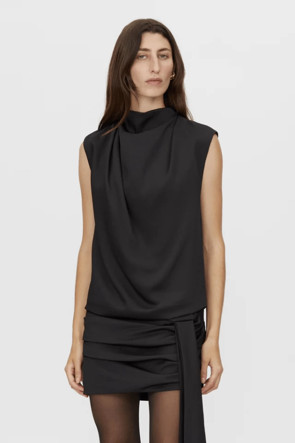 Chic and Cozy Cyphre Mini Dress Black