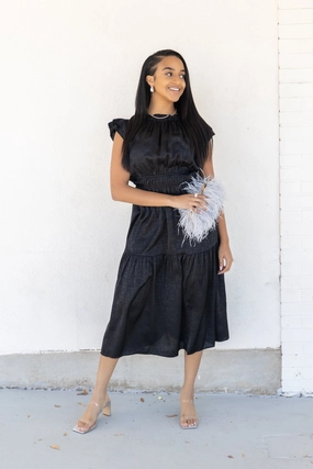 DAHLIA BLACK DRESS Relax Form Airy Fit