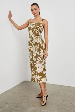 Drape Wave Damaris Dress Olive Tropic