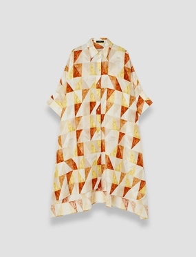 Romantic Hour Vibrant evening gown Dania Marble Print Silk Dress