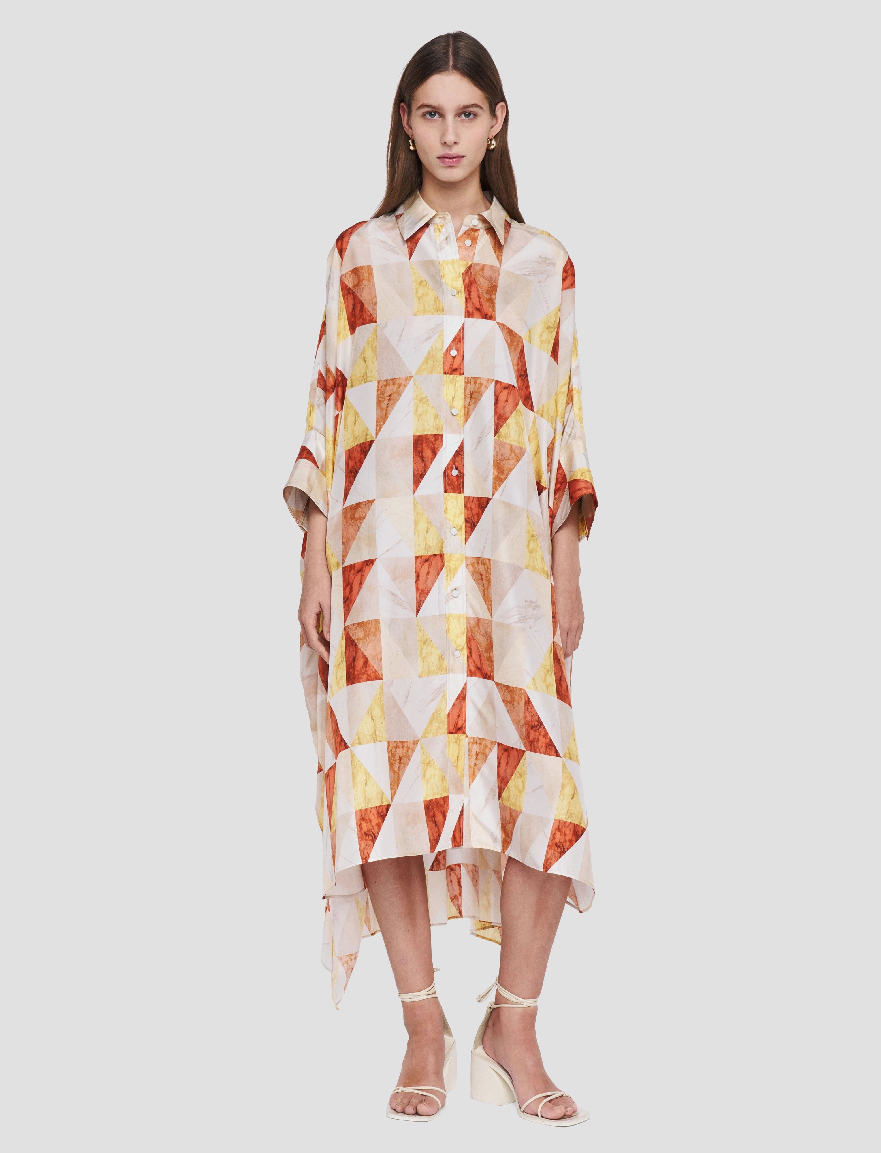 Airy Fit summer breeze Dania Marble Print Silk Dress