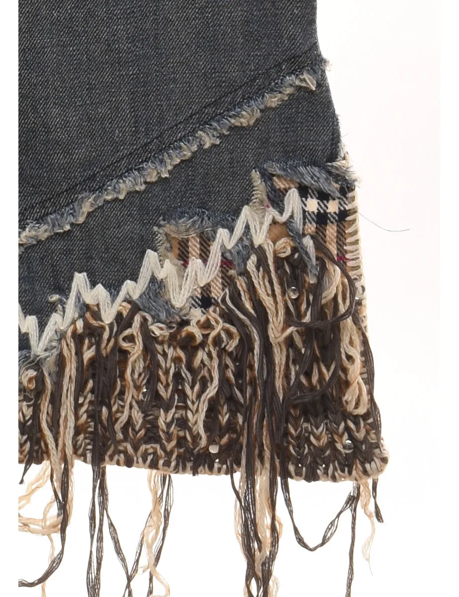 Dark Wash Flared Y2K Frayed Hem Jeans  - W30 L33