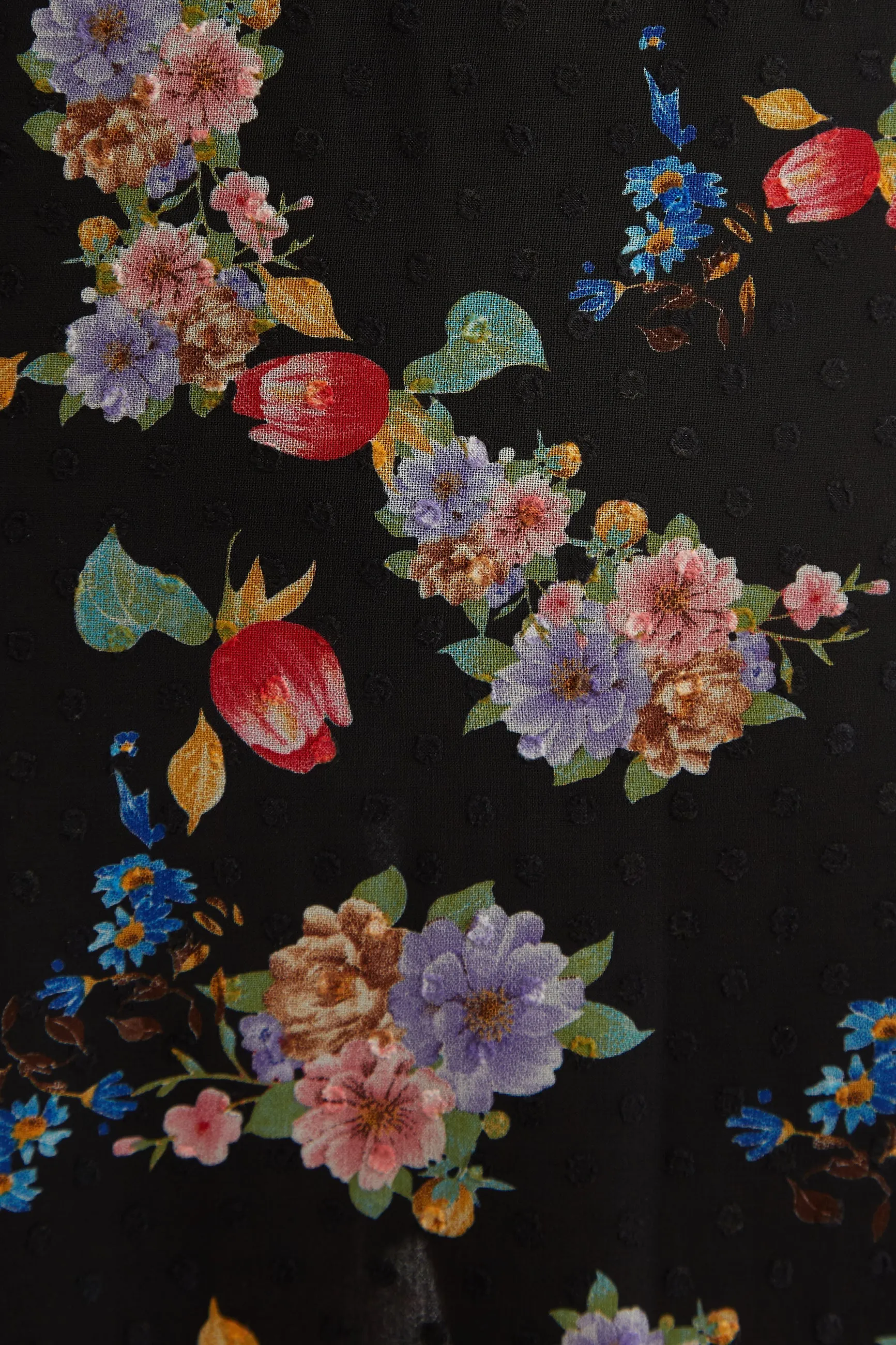 Dasha Carpathian Florals Print Tiered Midi Skirt
