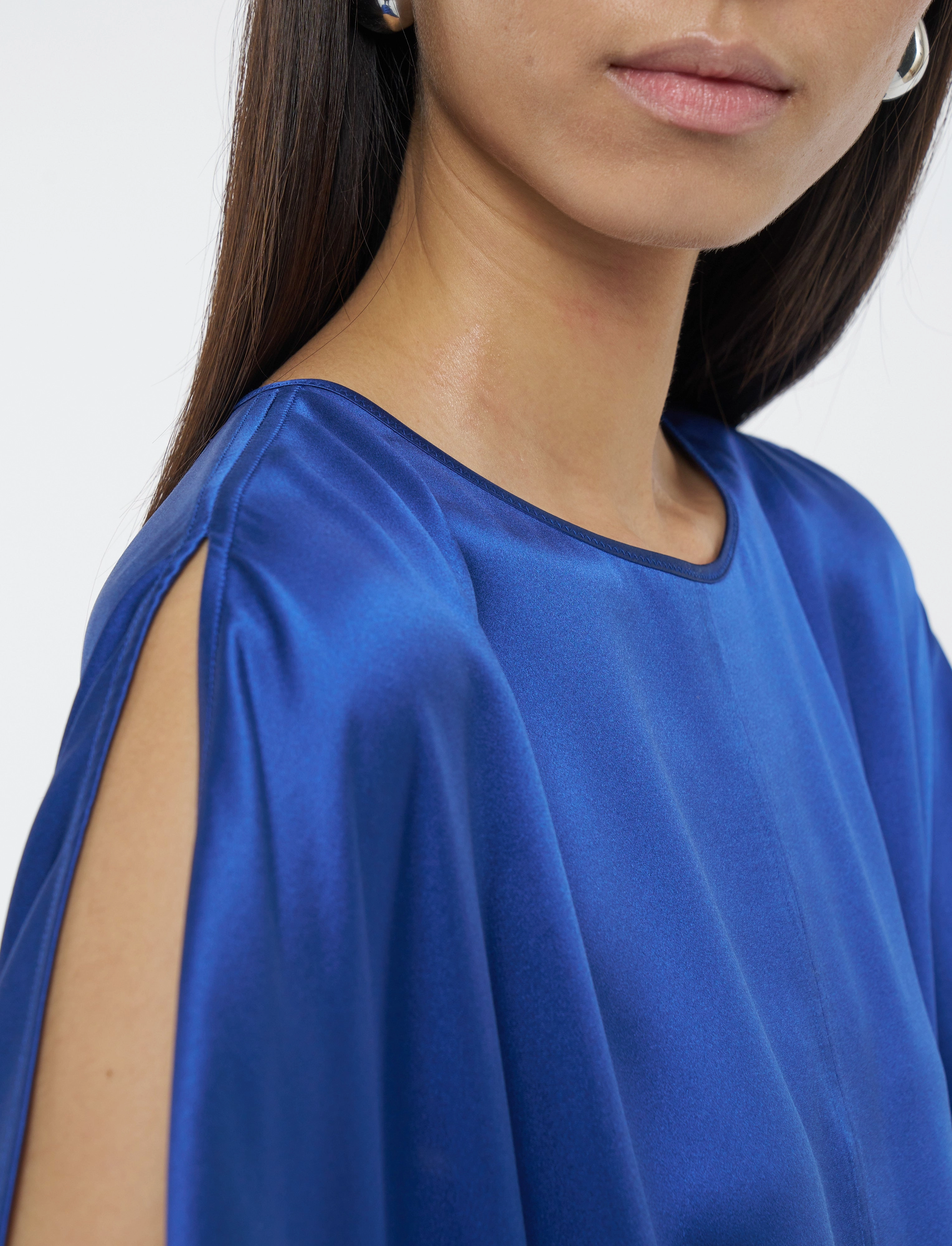 Daviel Silk Satin Dress Office Shape