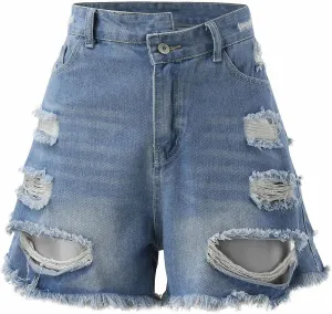Dawery Denim Shorts for Women Summer Ripped High Waisted Denim Shorts Jean Shorts Ladies Casual Home Streetwear